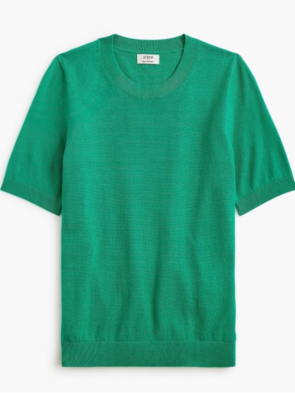 Short-sleeve 100% cotton crewneck sweater